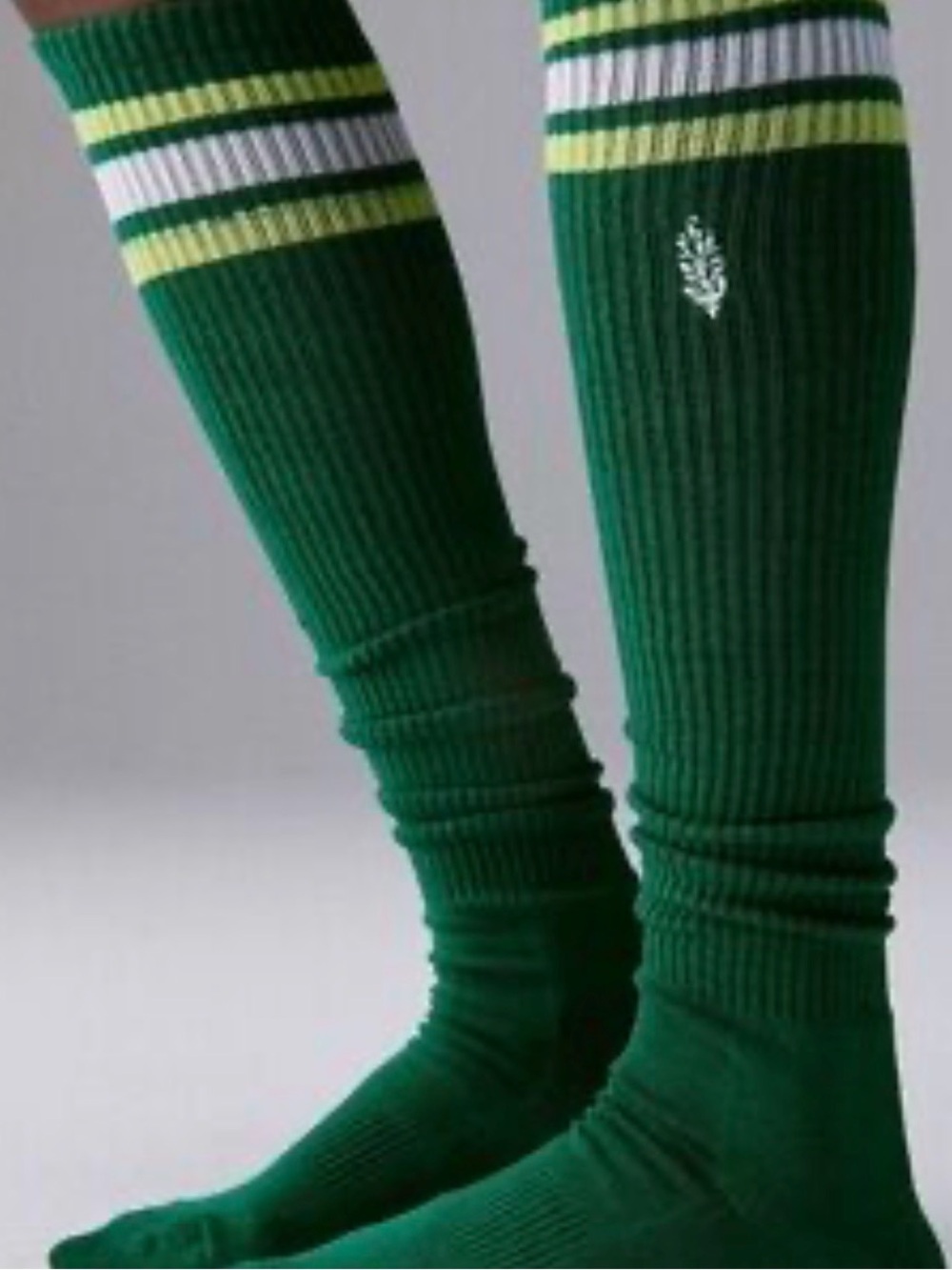 Free People Movement Green Knee High Tube Socks One Size